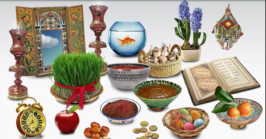 What is the significance of the 7 items on the "Haft Sin" table for the Persian celebration of Nowruz?